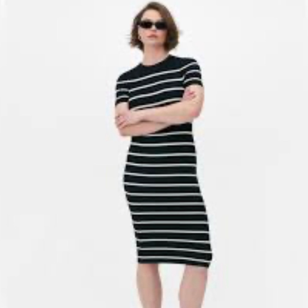 Primark Cares Black|White Ribbed Stripped Dress Sz XL